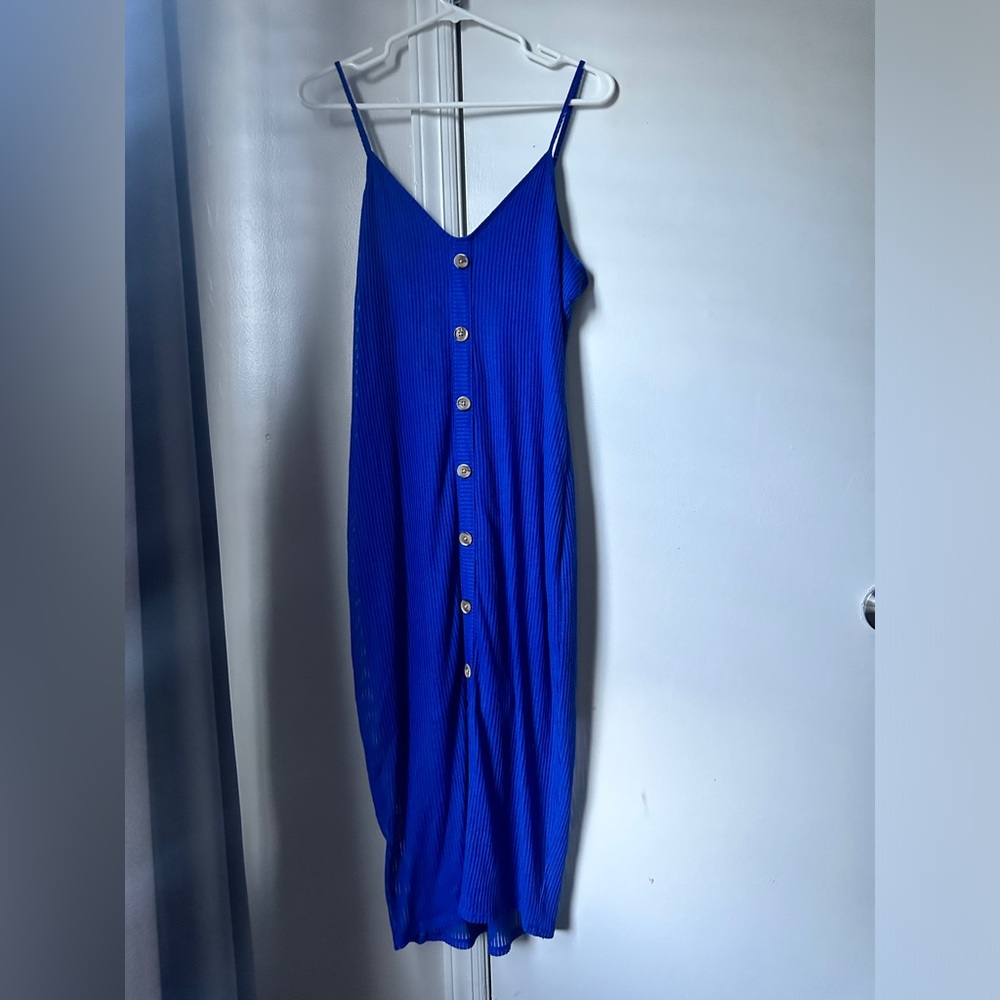Blue Button Dress From Express